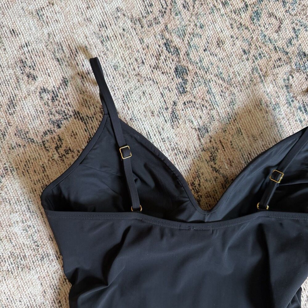 TORY BURCH One-Piece Swimsuit Black Women's Size Padded Bikini Sweetheart M - Picture 13 of 15